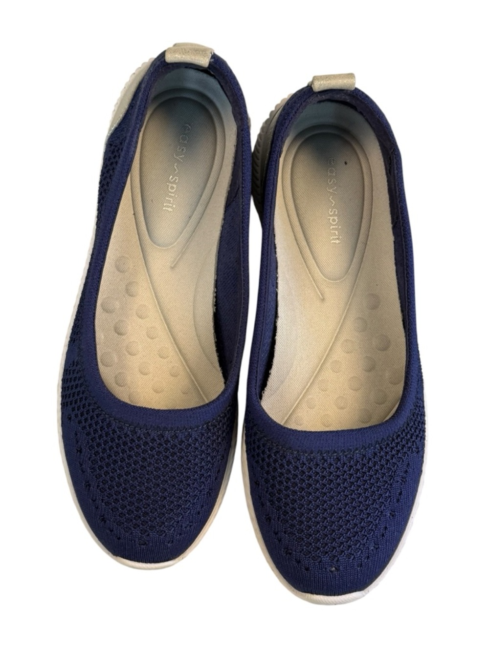 Easy Spirit Glitz Navy Knit Walking Slip On Sneaker Shoes Size  7 - Picture 3 of 11